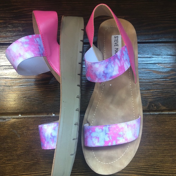 Steve Madden Pink Tie Dye Strap Sandal Size 7.5 - Picture 1 of 3